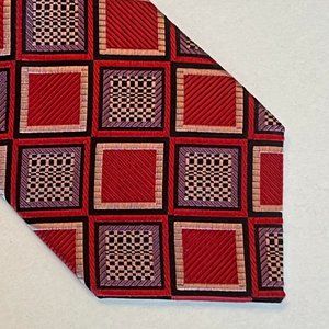 Zionetti Silk Tie / Necktie Red Purple Black Diamonds New